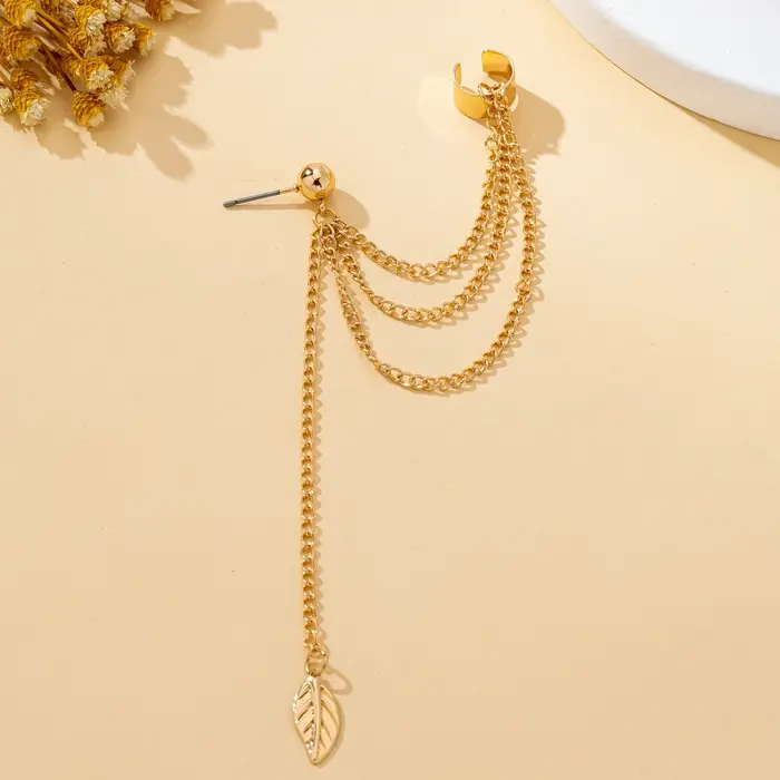 Boucle d'oreille simple pour femme, boucle d'oreille à pampilles élégante avec design à clip, adapté