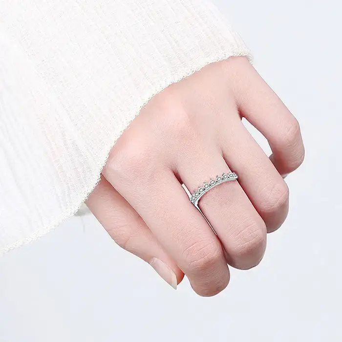 LYNNE bijoux nouvelle couronne romantique à la mode CZ 925 bagues en argent Sterling conception d'engrenage fin Zircon bague réglable femmes cadeau d'anniversaire