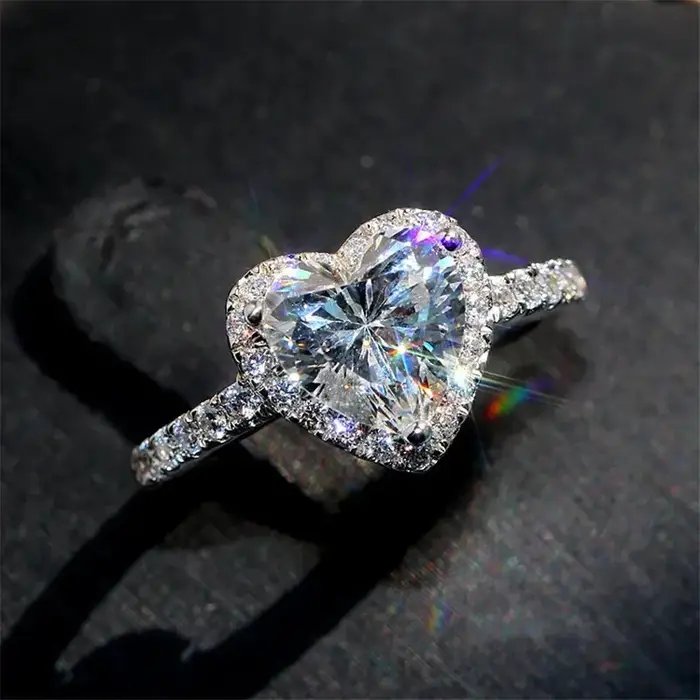 Bague en Zircon d'amour Simple et à la mode pour femmes, bague de fiançailles de mariage, cadeau de 