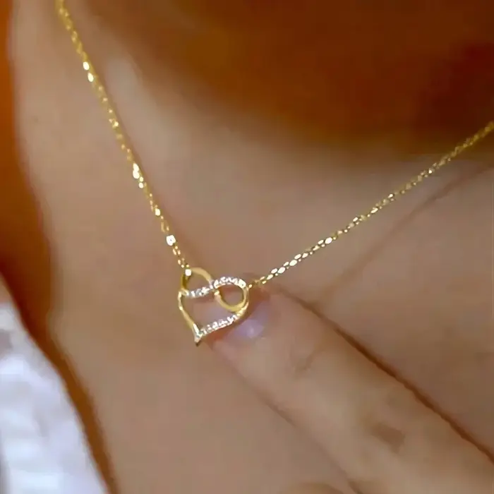Huitan – collier avec pendentif en forme de cœur, signe infini, charmant, gracieux, délicat, accesso