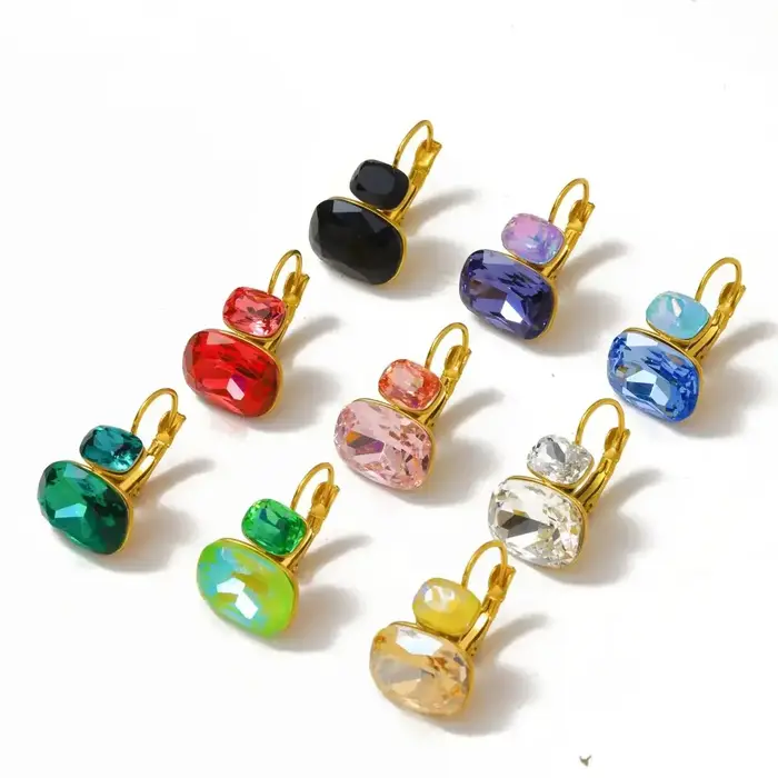 CARLIDANA Ins Fashion – ensemble de boucles d'oreilles et bagues d'été en acier inoxydable plaqué or 18 carats