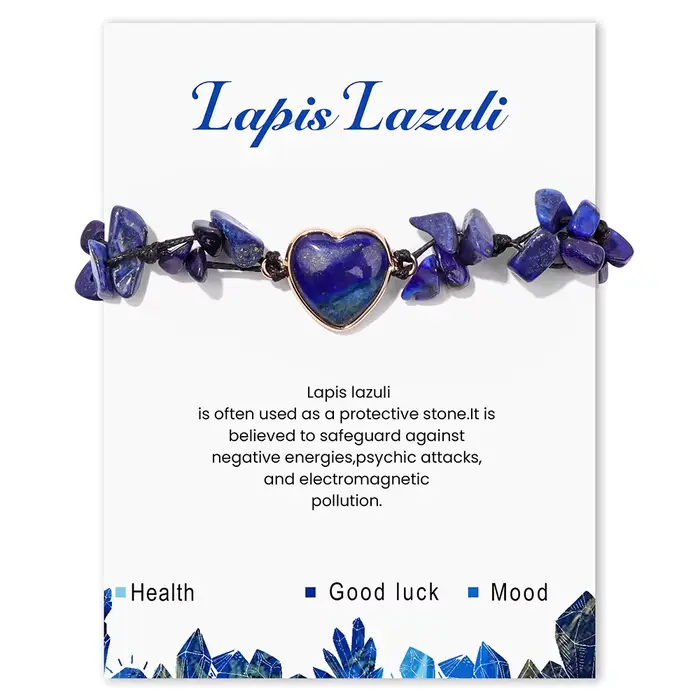 Bracelet en Pierre Naturelle de Style Bohème, Bijou Ajustable avec Perles en Lapis Lazumovies, en Fo