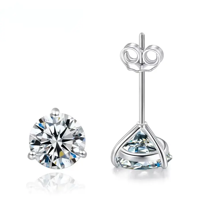 Gica Gema-Boucles d'oreilles à tige en diamant Moissanite pour femme, argent regardé S925, haute qualité, Rotterdam, bijoux de mariage étincelants, 0.5-1ct