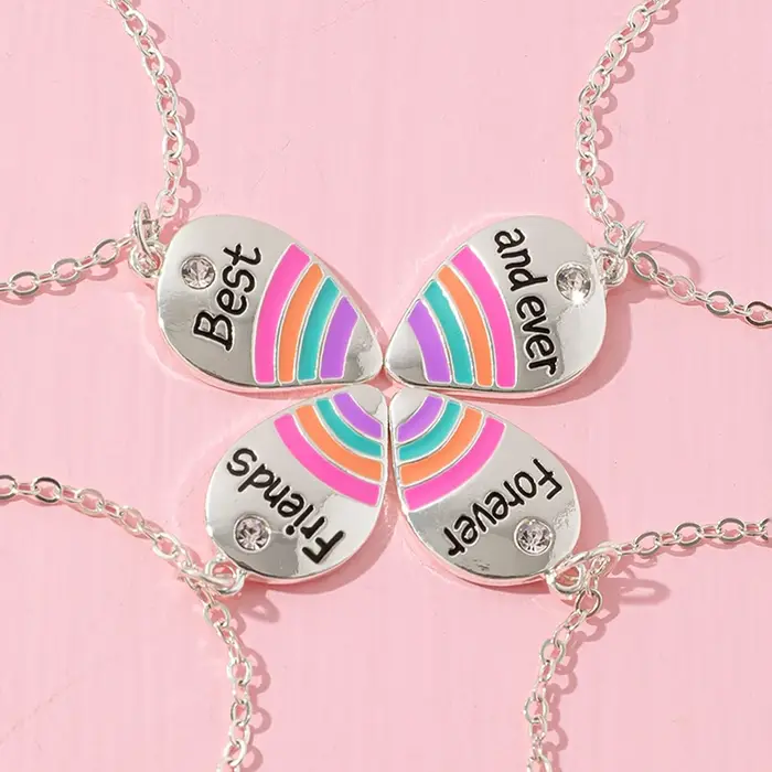 Pendentif arc-en-ciel meilleurs amis pour toujours et jamais, collier BFF, bijoux d'amitié pour bons