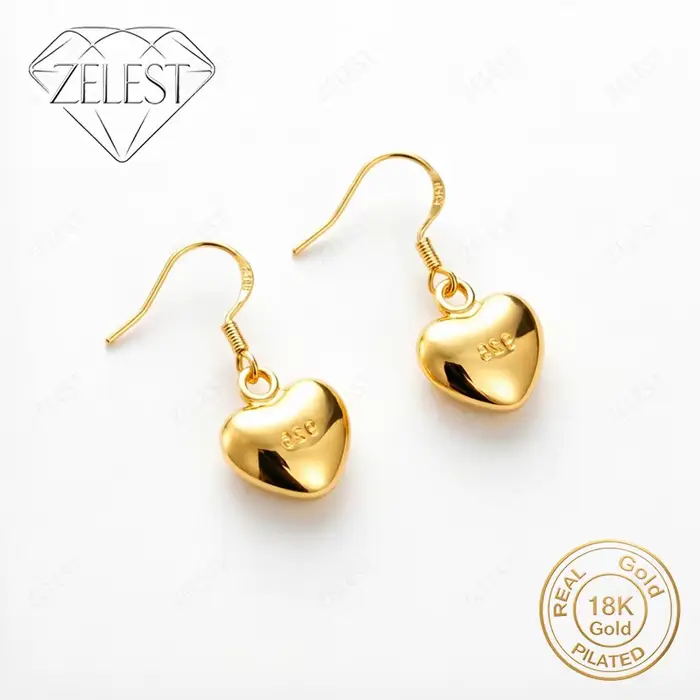 Boucles d'oreilles élégantes en argent Sterling 925 plaqué or 18 carats, exquises et brillantes en f