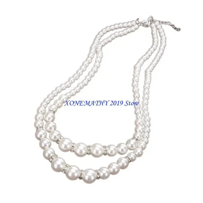 F42F – collier chaîne en perles, ras du cou, bijoux cou, cadeau parfait pour les petites amies