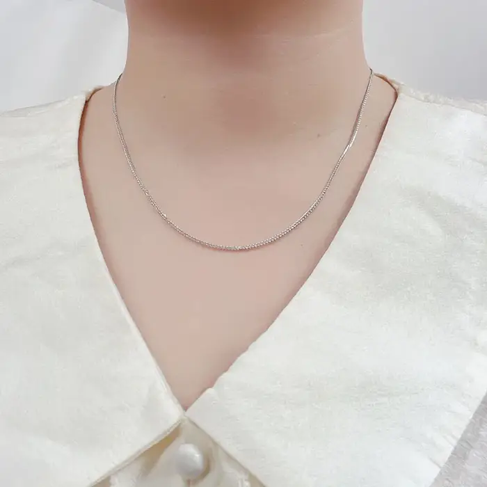 Collier Chaîne Chopin en Argent Sterling 925 de 40 cm et 1