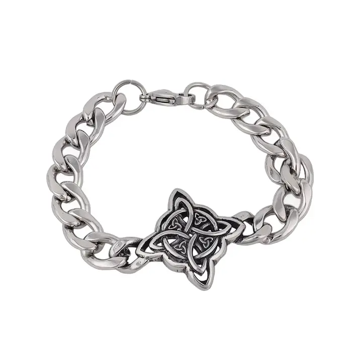 Bracelet chaîne à nœud de sorcière nordique, tendance, en acier inoxydable de haute qualité, Vikings