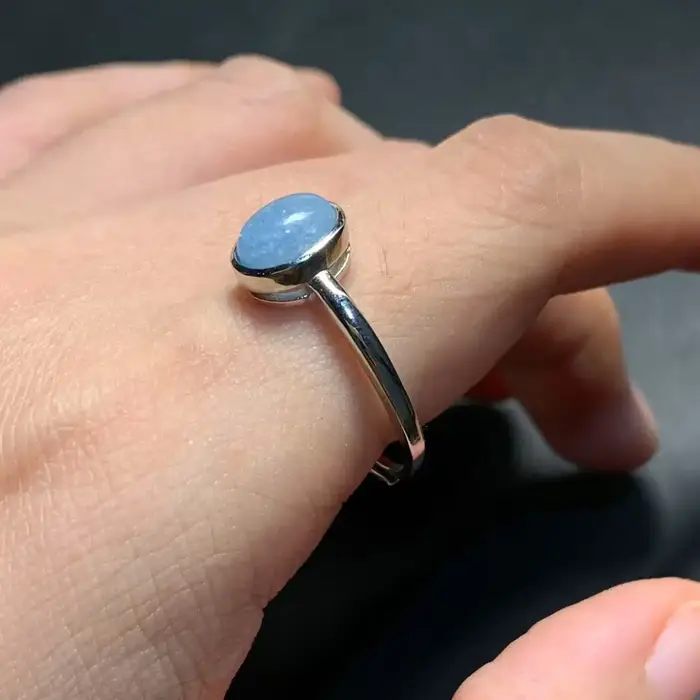 Bague aigue-marine naturelle Vintage pour femmes