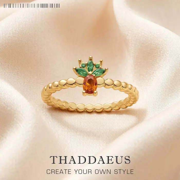 Bague en argent regardé 2022 avec ananas pour femme, bijoux fins dorés, style européen, cadeau tout 