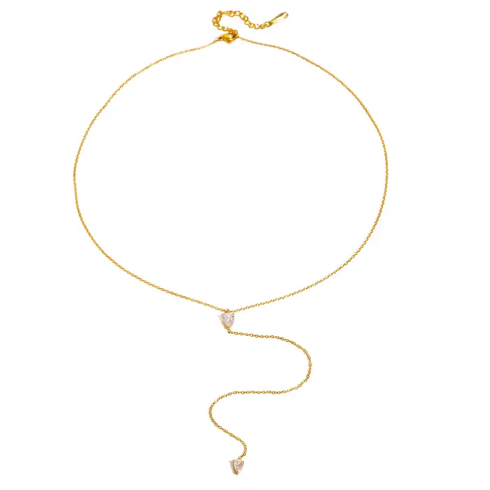 Zora – pendentif minimaliste en strass blancs pour femmes