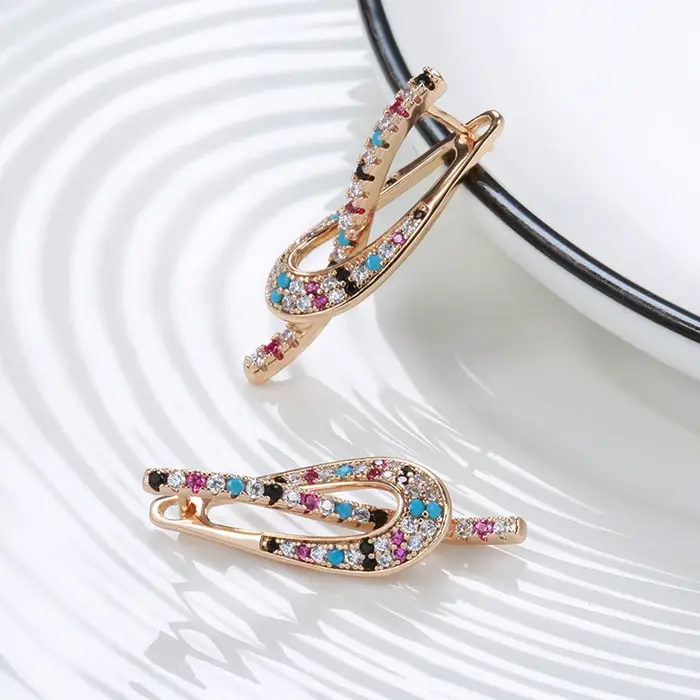 JULYDREAM – boucles d'oreilles pendantes en Zircon coloré