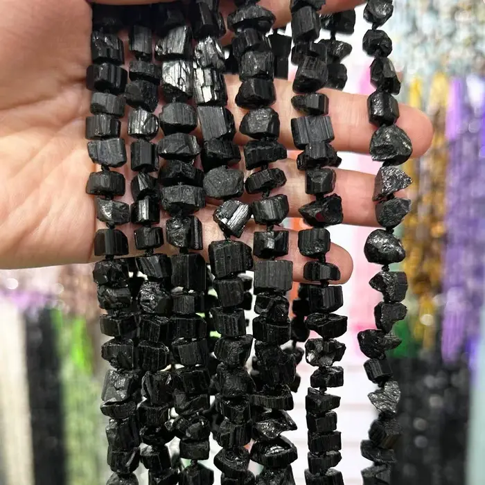 Perles de pépite de tourmaline noire, bijoux de bricolage, exécutif