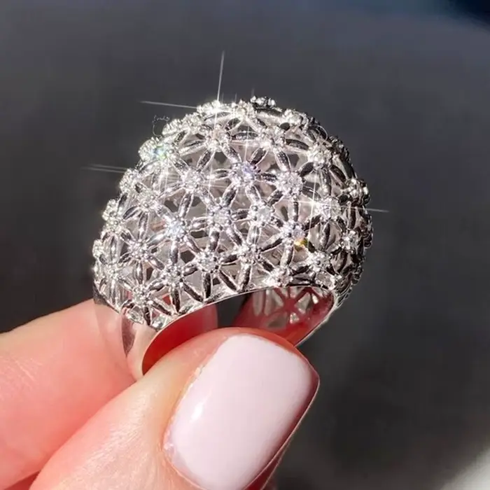Huitan – magnifique bague de haute qualité pour femmes, bijoux de fête avec zircone brillante, acces