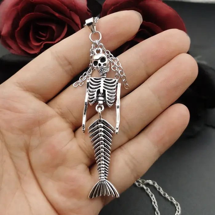 Collier de Modules de Sirène pour Femme, Long Pendentif Flash, Accessoires de Bijoux Gothiques, Mode