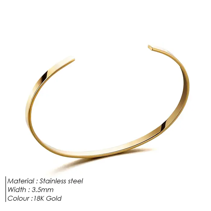 Bracelet en acier inoxydable plaqué platine EManco Simple Unisex Paragraph Cuff pour homme, accessoi