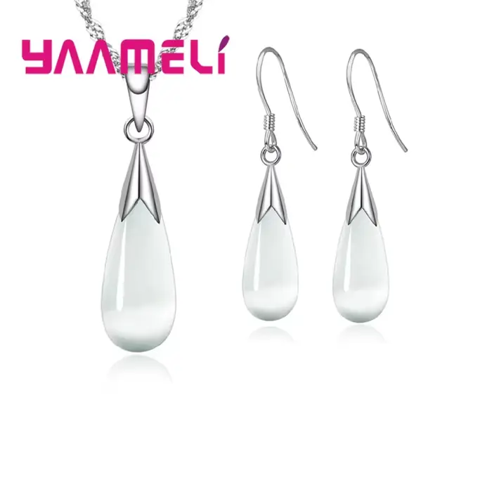 Ensemble de bijoux purs simples en argent Sterling 925