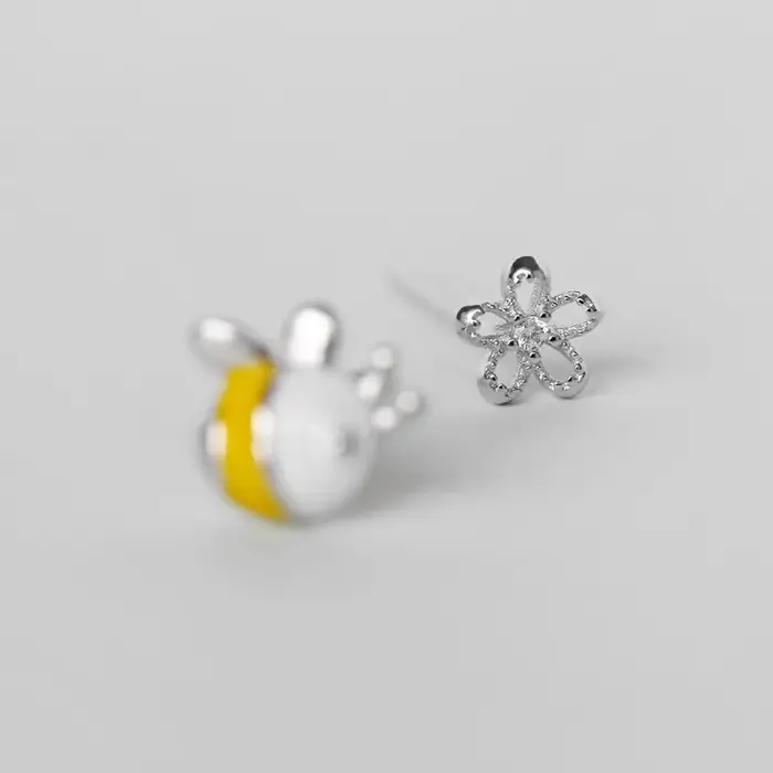 REETI – boucles d'oreilles abeille en argent sterling 925 pour femmes