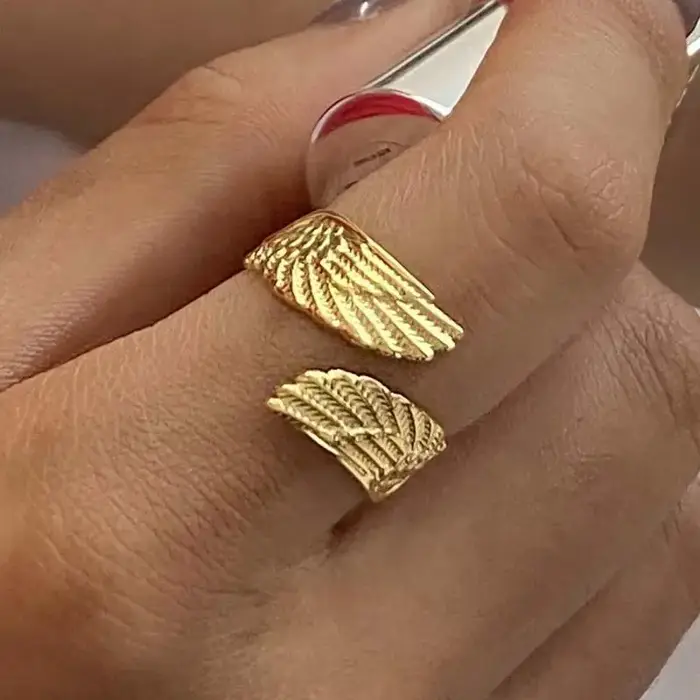 Bagues en plumes en acier inoxydable pour femmes et hommes