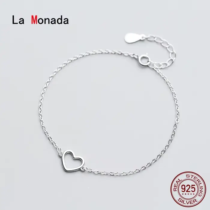 La Monada – bracelet en argent Sterling Bracelets pour femme avec cœur pour femme, bijou féminin, 925 argent fin, 925