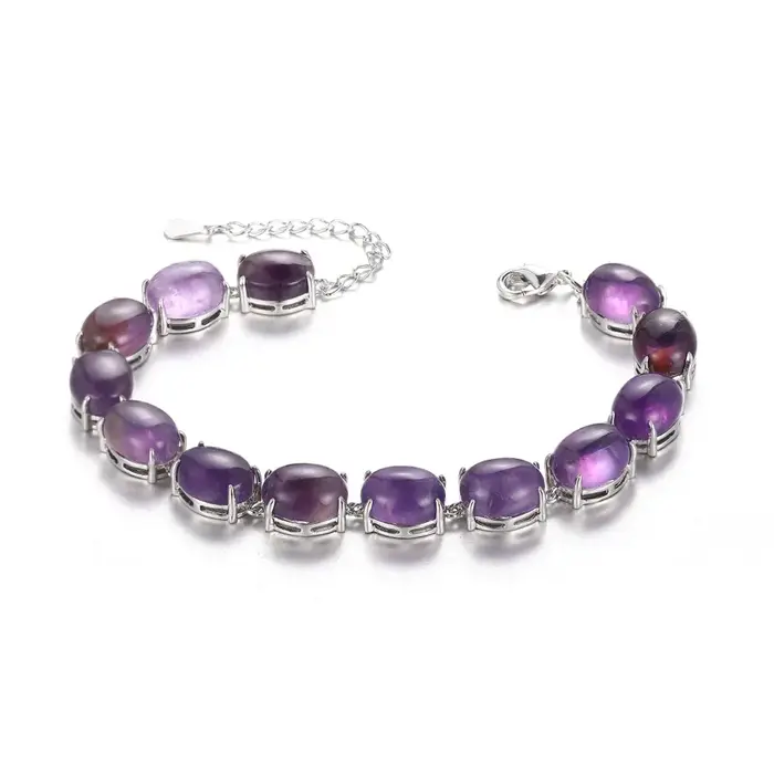 Bracelet en améthyste naturelle Labradorite Turquoise plaqué argent 925 pour femmes occasions spéciales engagement anniversaire fête