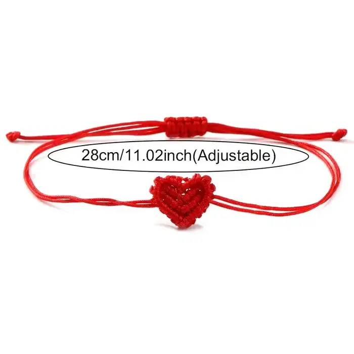 Bracelet en corde tressée en forme de cœur, réglable, style bohème, bijoux d'amitié pour couple, cad