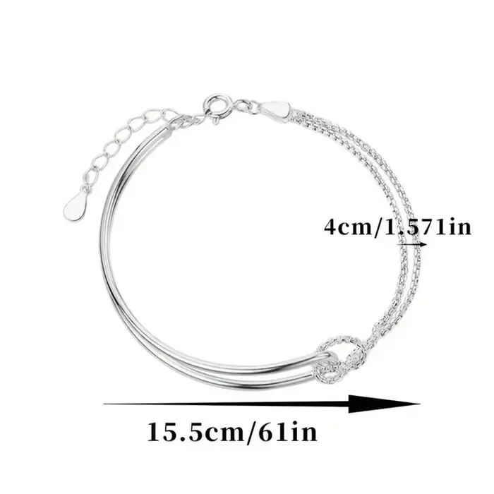 Bracelet Géométrique Minimaliste en Argent S925 pour Femmes Élégantes Occasions Spéciales Cadeaux Anniversaire Noël
