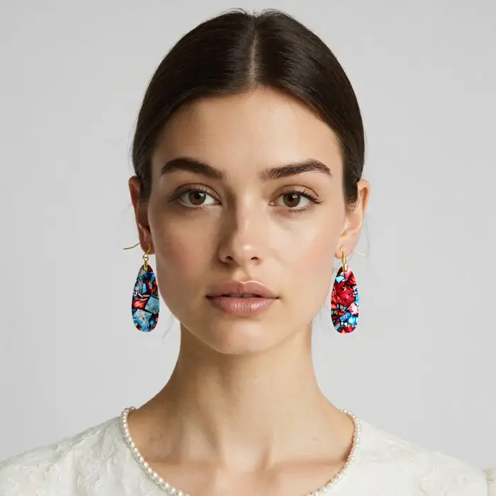 Boucles d'oreilles bohème impérial Turquoise en forme de larme