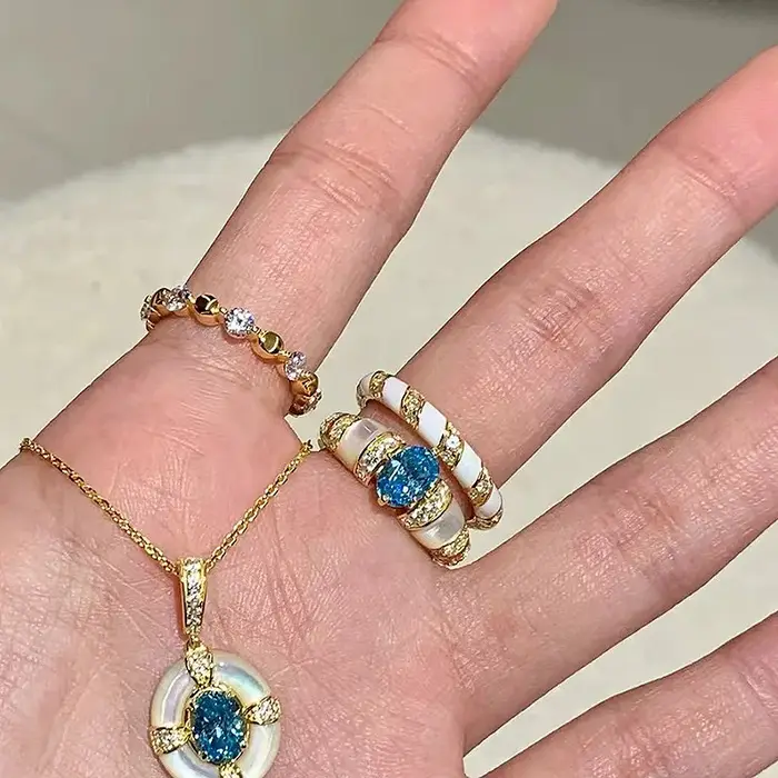 Ensembles de bijoux bleu classique