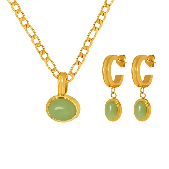 Amaiyllis – collier et boucles d'oreilles en pierre naturelle