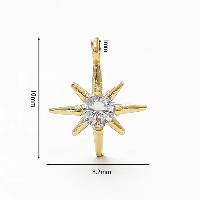 10 pièces/lot 18K couleurs or strass hexagramme étoiles pendentifs en laiton Bracelet breloque décoration pour collier fabrication de bijoux trouver