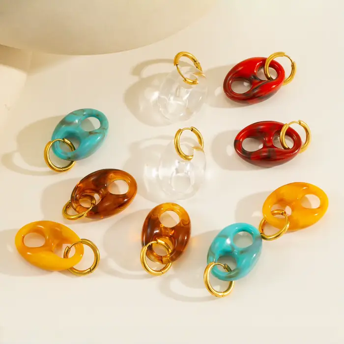 Boucles d'oreilles rock hiphop plaquées or acier inoxydable hypoallergéniques pour femmes occasions spéciales tous les jours