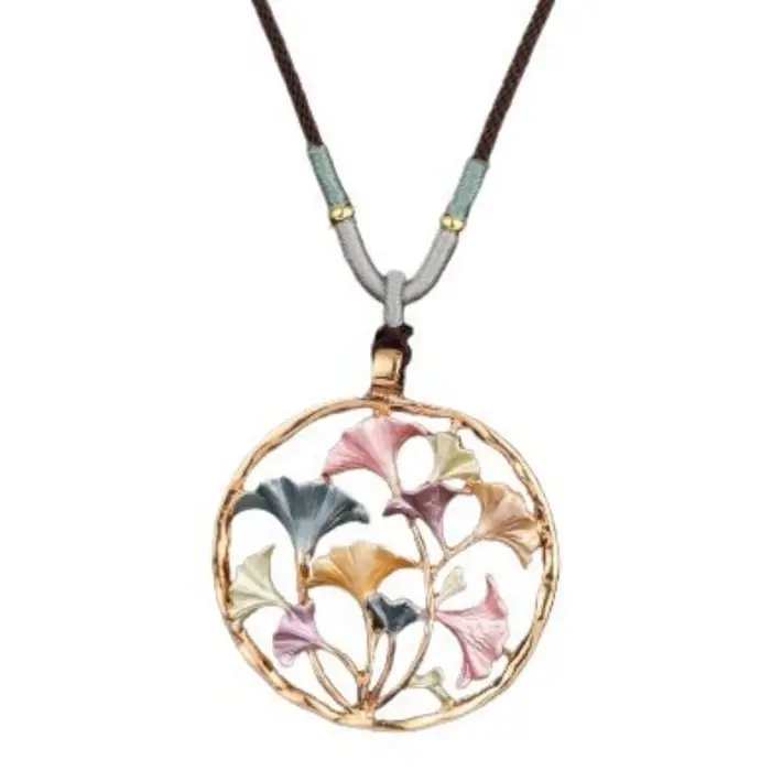 Pendentifs ronds creux en émail coloré