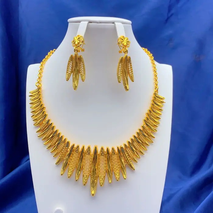 ANIID Dubai 24K couleur or ensembles de bijoux de mariage collier africain boucles d'oreilles pour l