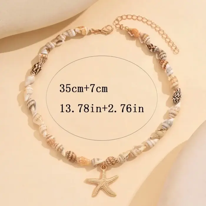 Collier bohème de perles de conque de plage pour femmes