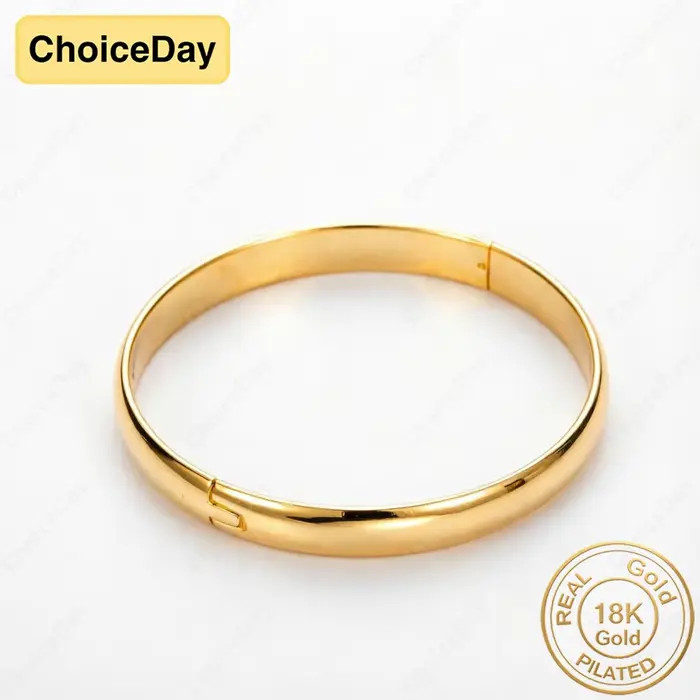 Bracelet lisse plaqué or 18 carats