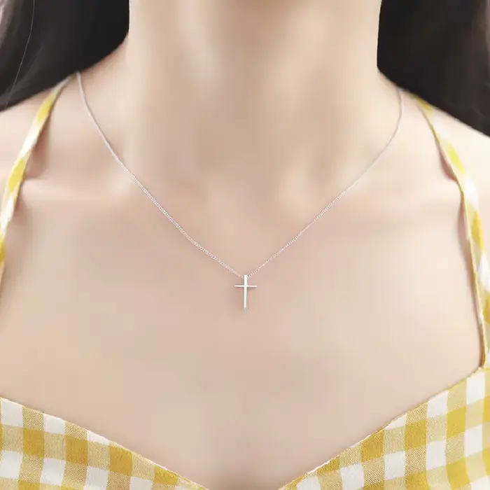 Collier pendentif croix en argent Sterling 925