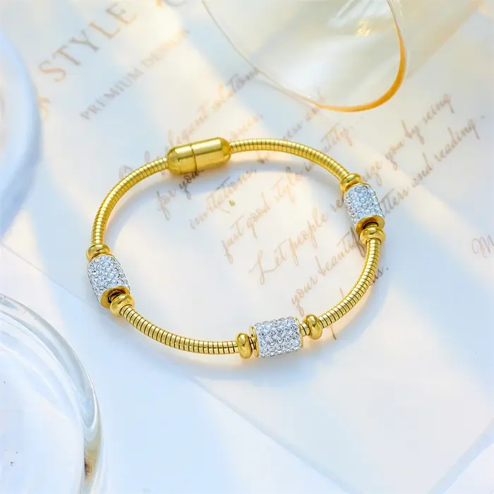 DIEYURO – Bracelet en perles de zircone pour femmes et filles
