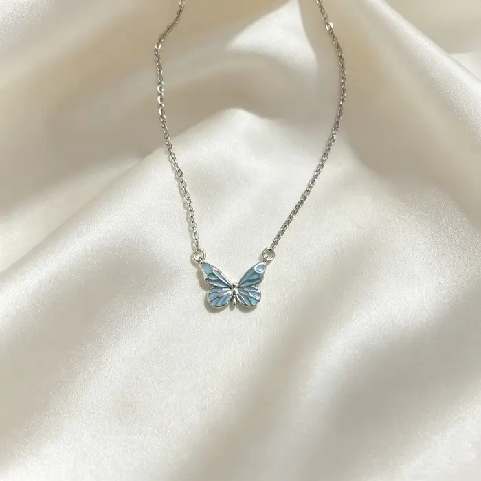 Bracelet Papillon Lumineux Tendance pour Femme, Chaîne de Clavicule Exquise avec Breloques Papillon 