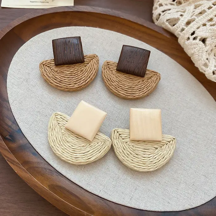 Boucles d'oreilles bohème rétro en demi-cercle pour femmes