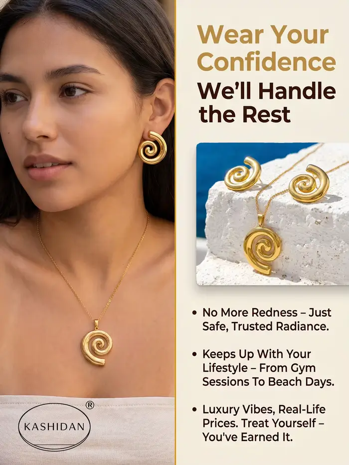 Ensemble de bijoux en acier inoxydable tendance pour femmes
