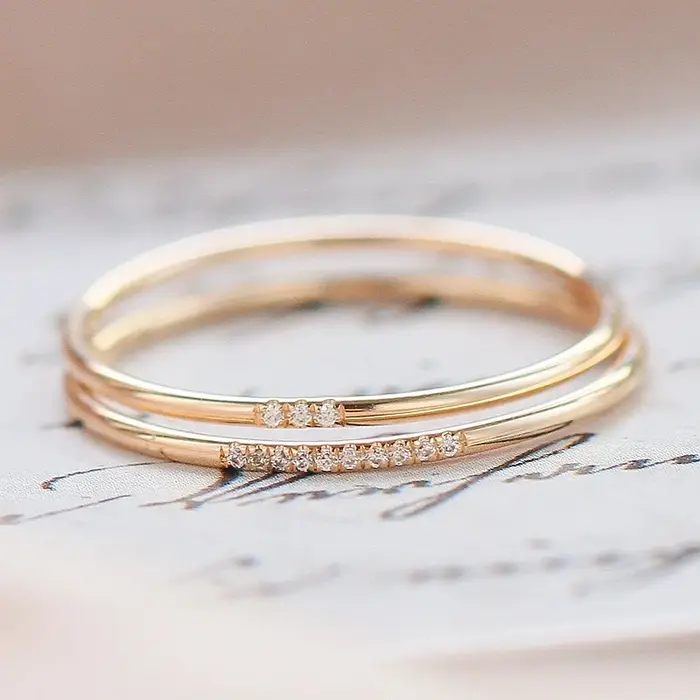 14K or rempli Zircon anneaux Knuckle