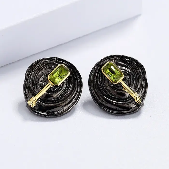 Boucles d'oreilles en cuir argenté 925, noir or, Double couleur, tresse métallique torsadée, pour fe