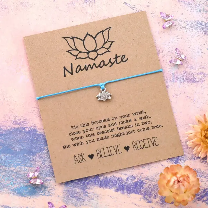 Bracelet de souhait de fleur de Lotus