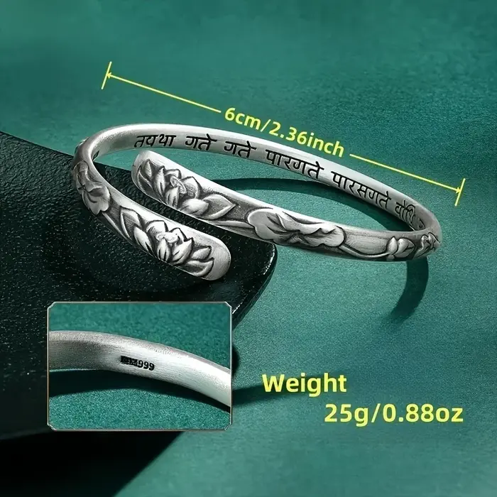 Bracelet manchette Vintage en argent thaïlandais 925 pour femmes