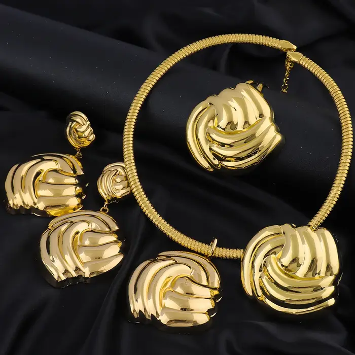 Ensemble de bijoux couleur or dubaï pour mariée