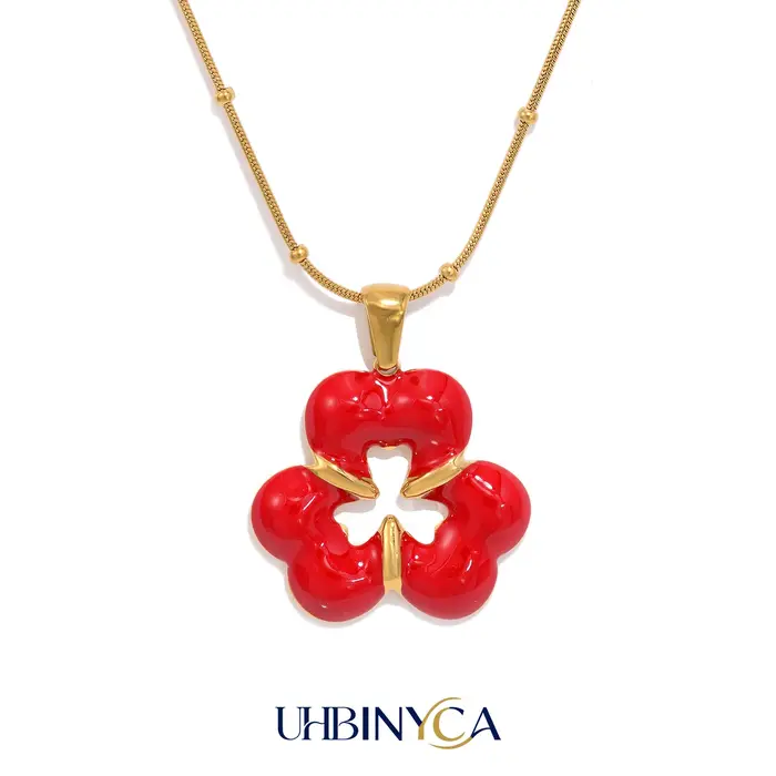 Collier trèfle porte-bonheur plaqué or 18 carats acier inoxydable hypoallergénique pour femme occasions spéciales élégant bijou cadeau