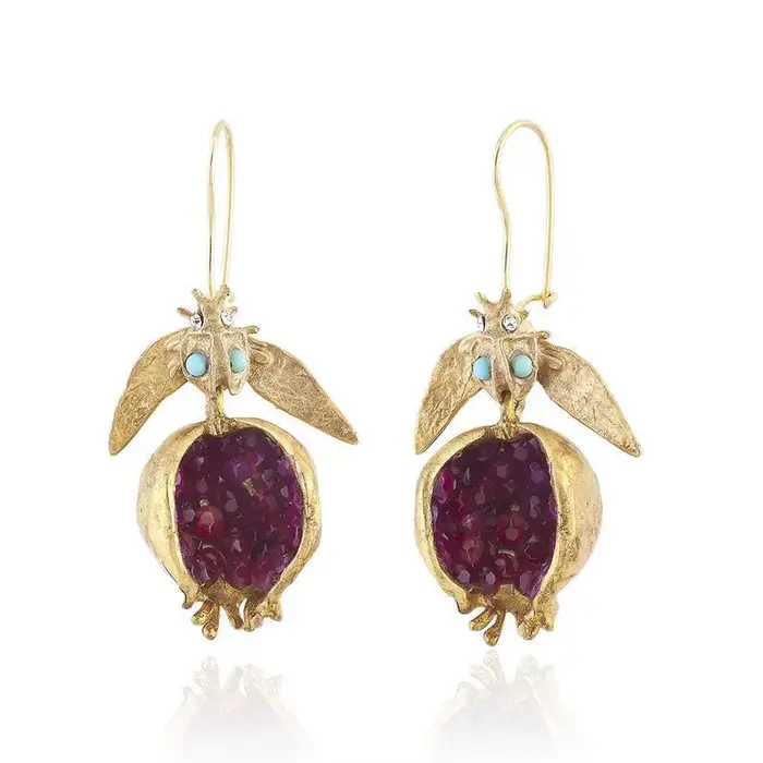 Boucles d'oreilles grenade faites à la main, bijoux turcs les plus populaires, cadeau spécial pour l