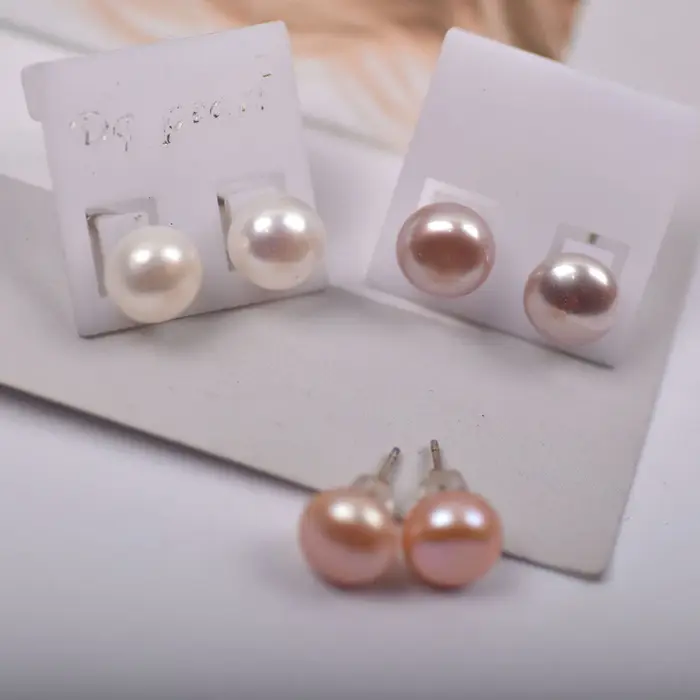 Boucles d'oreilles en perles d'eau douce naturelles en forme de pain, argent Sterling 925, or jaune clair, marron, orange, bijoux élégants pour femmes occasions spéciales