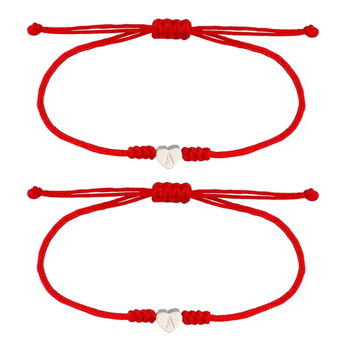 Bracelet Kabbalah Alphabet Hébreux Protection Fil Rouge Amitié Cœur Mère Fille Occasions Spéciales